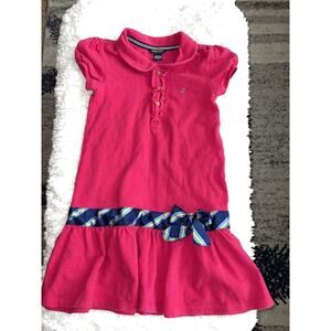 Nautica girls sz. 8 pink drop waist collar dress-bow. Cute, great quality